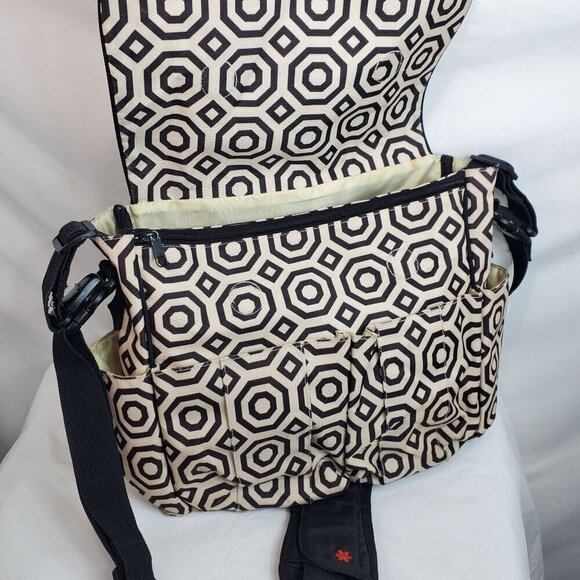 Jonathan Adler Cream Geometric Dash Skip Hop Baby Diaper Messenger bag - Picture 13 of 15